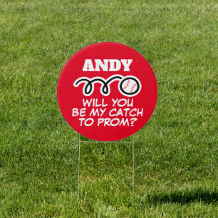 Custom hoco prom proposal request baseball yard sign
