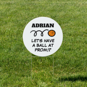 Custom hoco prom proposal request basketball yard sign