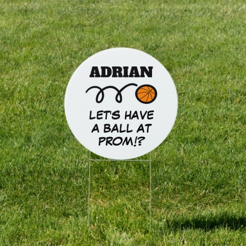 Custom hoco prom proposal request basketball yard sign