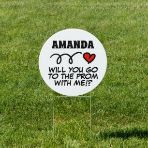 Custom hoco prom proposal request heart yard sign