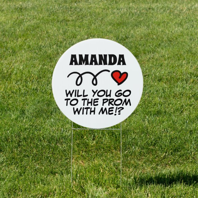Custom hoco prom proposal request heart yard sign (Insitu)