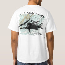 Custom Boat Name patriotic Sport fishing Boat T-Shirt