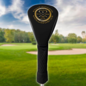 Custom Hole in One Classic Gold And Black Golf Head Cover