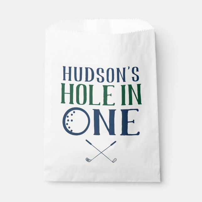 Custom Hole in One First Birthday Favor Bags (Front)