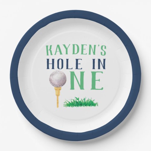 Custom Hole in One Golf Birthday Paper Plates