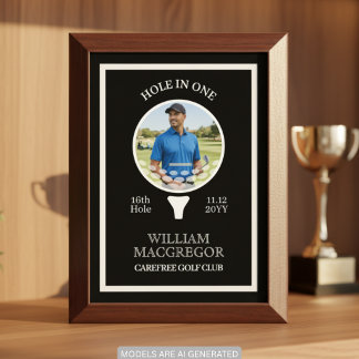 Custom Hole in One Photo Golf Award Plaque