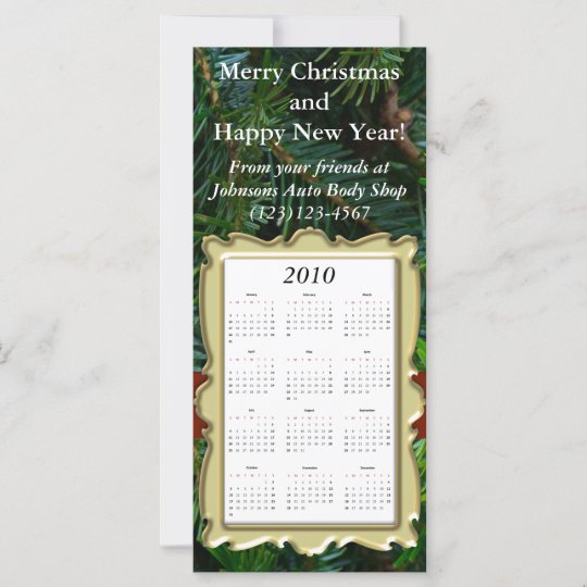 Custom Holiday Calendar Card, Christmas/New Year