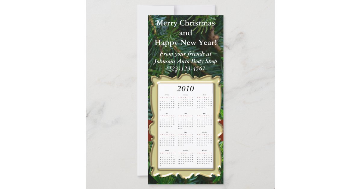 Custom Holiday Calendar Card, Christmas/New Year Zazzle