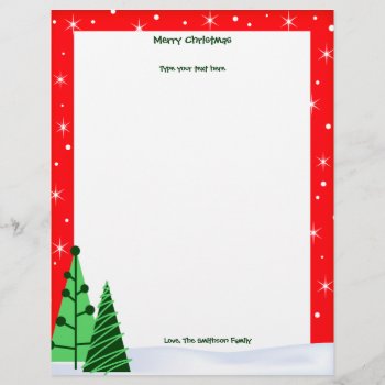 Custom Holiday / Christmas Trees Letter Stationary by thechristmascardshop at Zazzle
