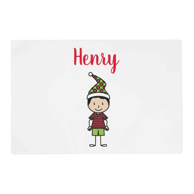 Custom Holiday Kids Name Personalized  Placemat (Front)