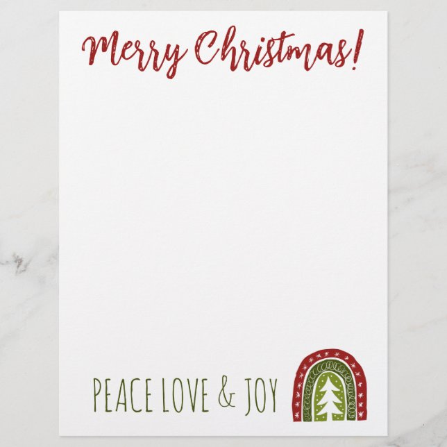 Custom Holiday letterhead with Christmas tree  (Front)