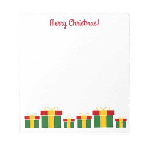 Custom Holiday notepad with cute Christmas design