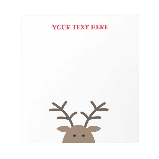 Custom Holiday notepad with cute reindeer (Front)