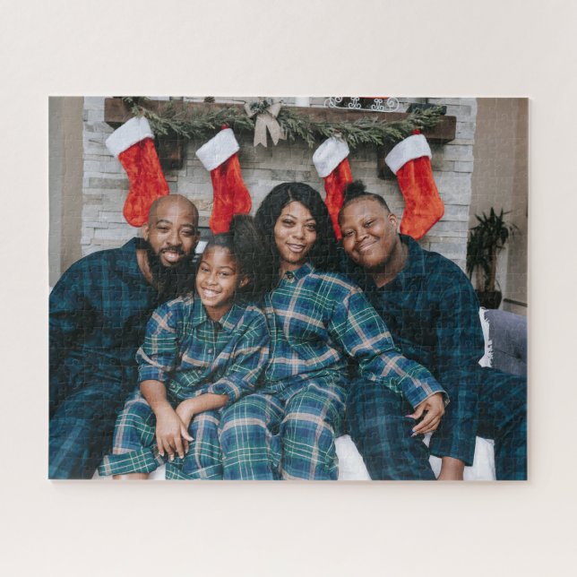 Custom Holiday Personalized Photo Christmas Jigsaw Puzzle (Horizontal)