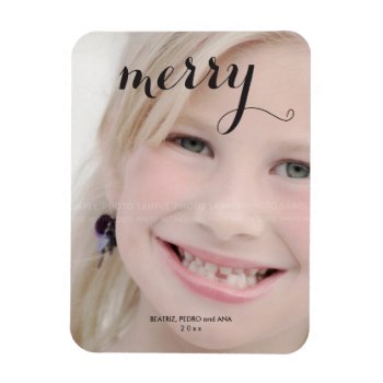 Custom Holiday Photo Magnets Text Personalized by rua_25 at Zazzle
