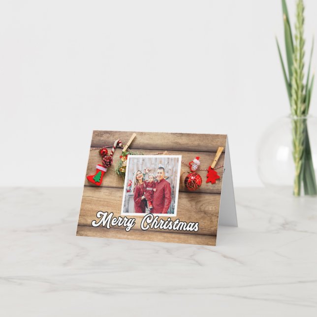 Custom Holiday Photo Template Merry Christmas (Front)