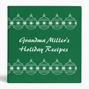 Custom Holiday Recipe 3 Ring Binder
