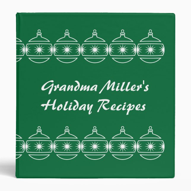 Custom Holiday Recipe 3 Ring Binder (Front)