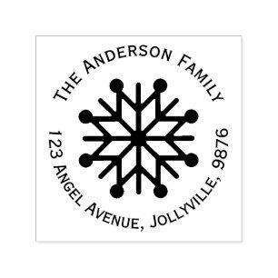 Custom Holiday Snowflake Address Self-inking Stamp