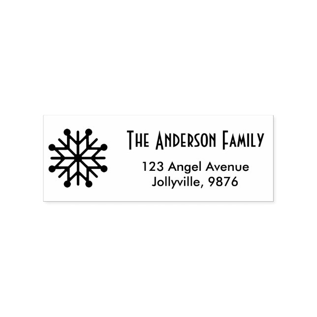 Custom Holiday Snowflake Return Address Rubber Stamp (Imprint)