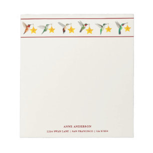 Custom Holidays Hummingbirds   Notepad