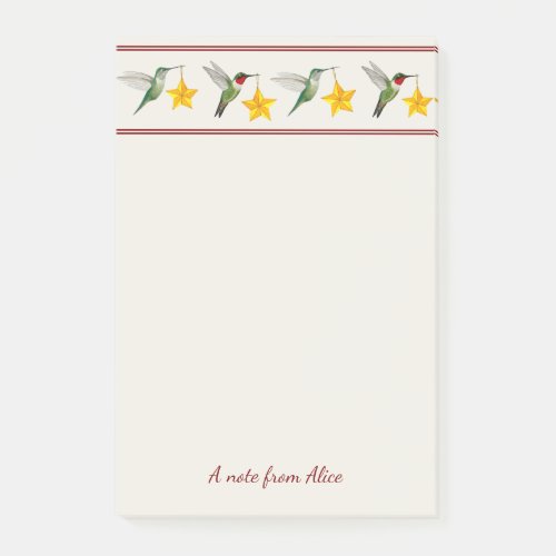 Custom Holidays Hummingbirds   Post-it Notes