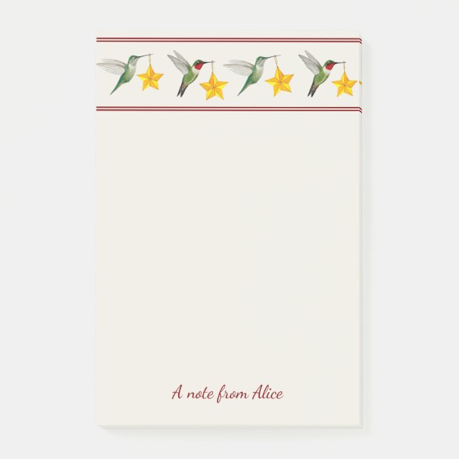 Custom Holidays Hummingbirds   Post-it Notes (Front)