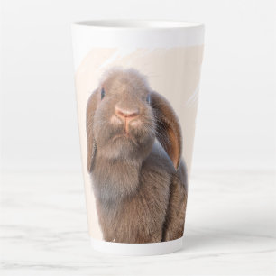 Custom Holland Lop Rabbit Lover Photo Design Latte Mug