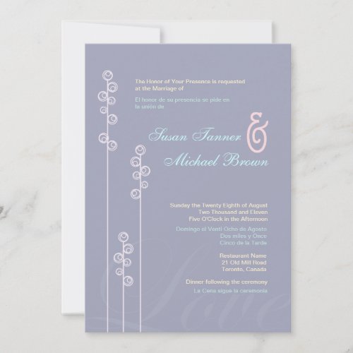 ::custom:Hollyhock &amp; Ampersand Bilingual Wedding Custom Invites