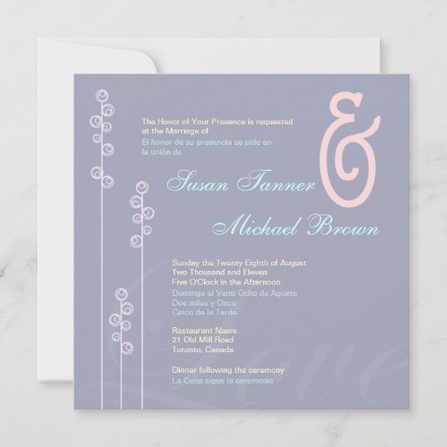 ::custom: Hollyhock &amp; Ampersand Bilingual Wedding Invite