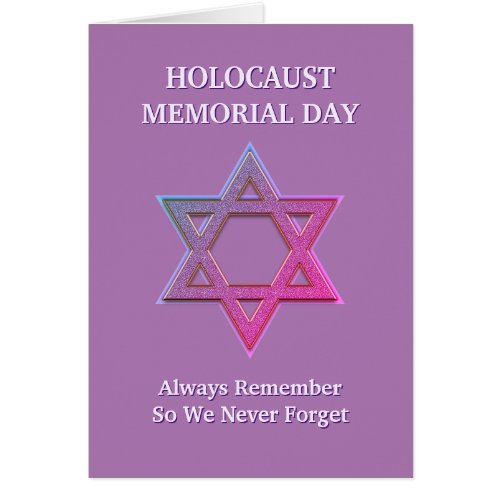 Custom Holocaust Remembrance Day Memorial Card