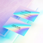 Custom Holographic Business Card<br><div class="desc">Custom Company Holographic Business Cards featuring a modern and minimalist template design with simple black sans-serif font on colorful iridescent neon background,  customizable in any color.

Holographic esthetician nail office depot unique Business Cards modern professional</div>