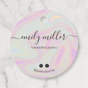 Custom Holographic Calligraphy Script Hang Tag
