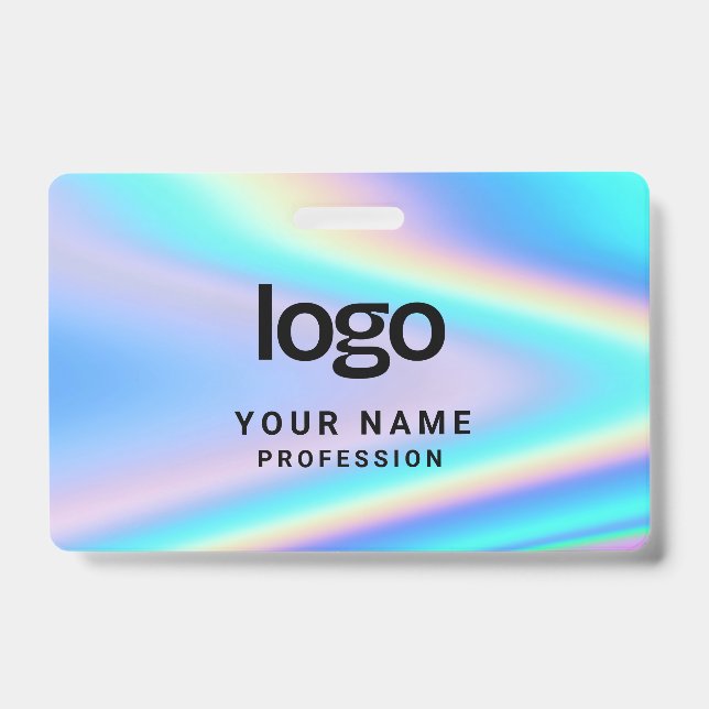 Custom Holographic Employee Name, Logo, Barcode Badge (Front)