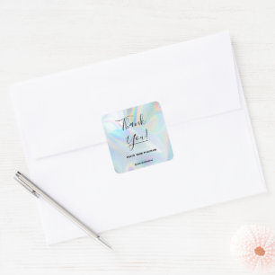 Custom Holographic Logo Square Sticker