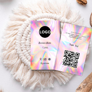 Custom Holographic opal stone Logo Business Card