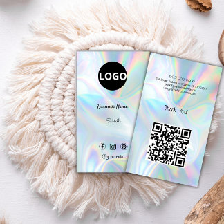 Custom Holographic opal stone Logo Business Card