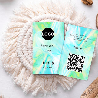Custom Holographic opal stone Logo Business Card