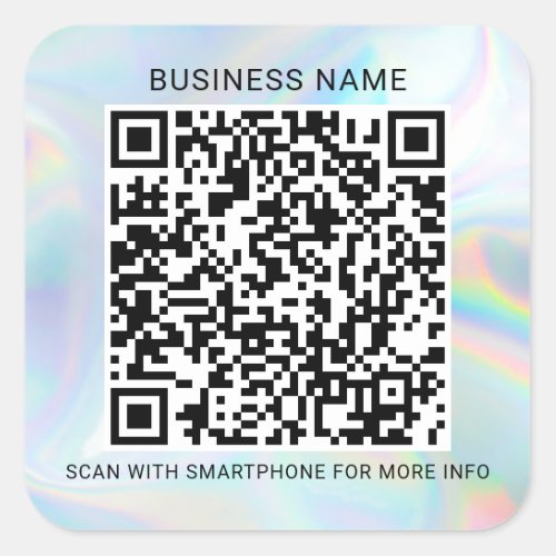 Custom Holographic QR Code Business Services Square Sticker