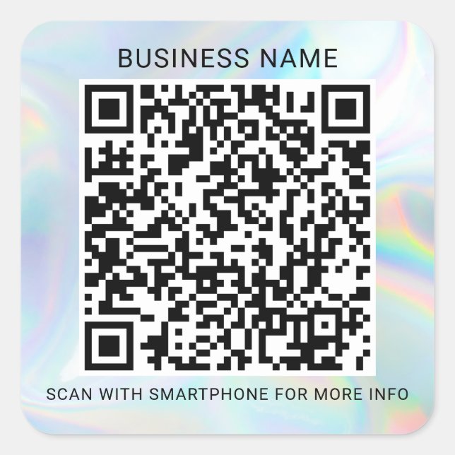 Custom Holographic QR Code Business Services Square Sticker (Front)