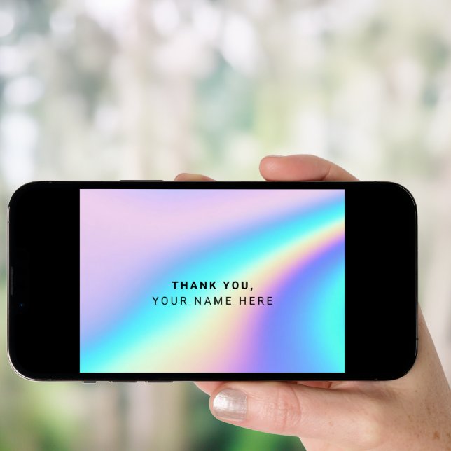 Custom Holographic Simple Thank You Cards (Front Digital)