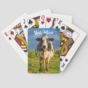 Custom Holstein Cow Your Moove Poker Cards