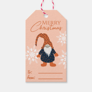 Custom Holyday Christmas Gnomes Name Gift Tags