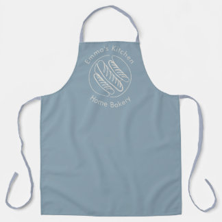 Custom Home Bakery Bread Logo Dusty Blue Apron