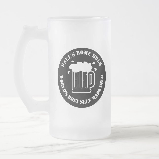 Custom home brewed beer mug gift for men (Left)