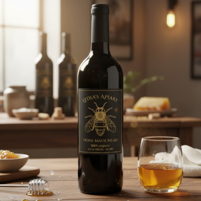 Custom Home Brewed Honey Wine Label (Creator Uploaded)