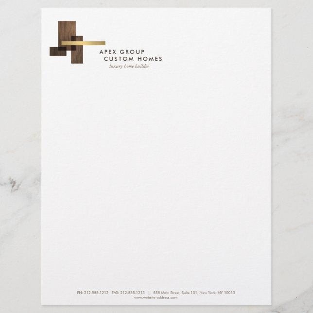 Custom Home Builder Logo Letterhead (Front)