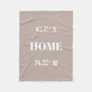 Custom Home Coordinates Fleece Blanket