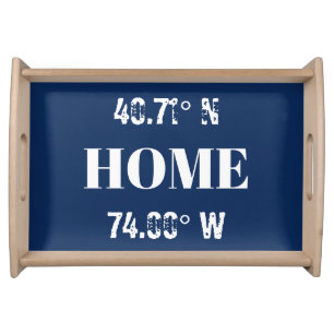 Custom Home Coordinates Serving Tray
