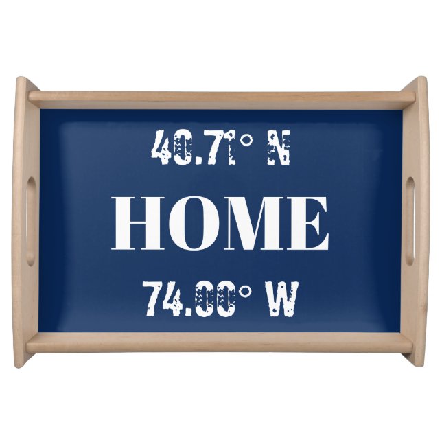 Custom Home Coordinates Serving Tray (Front)